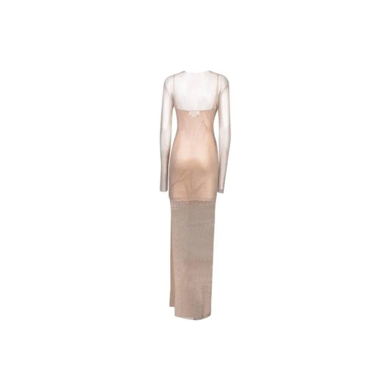 Genny Rhinestoned Mesh Maxi Dress-1