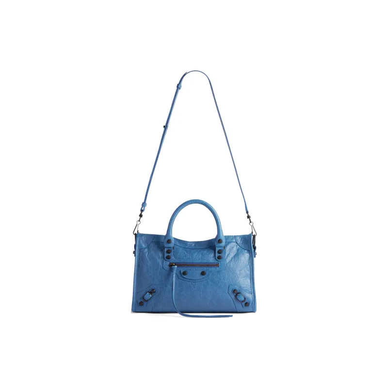 Balenciaga Lambskin Tote Bag Shopping Bag Shoulder Bag Crossbody Bag Handbag Small Size Women's Blue-1