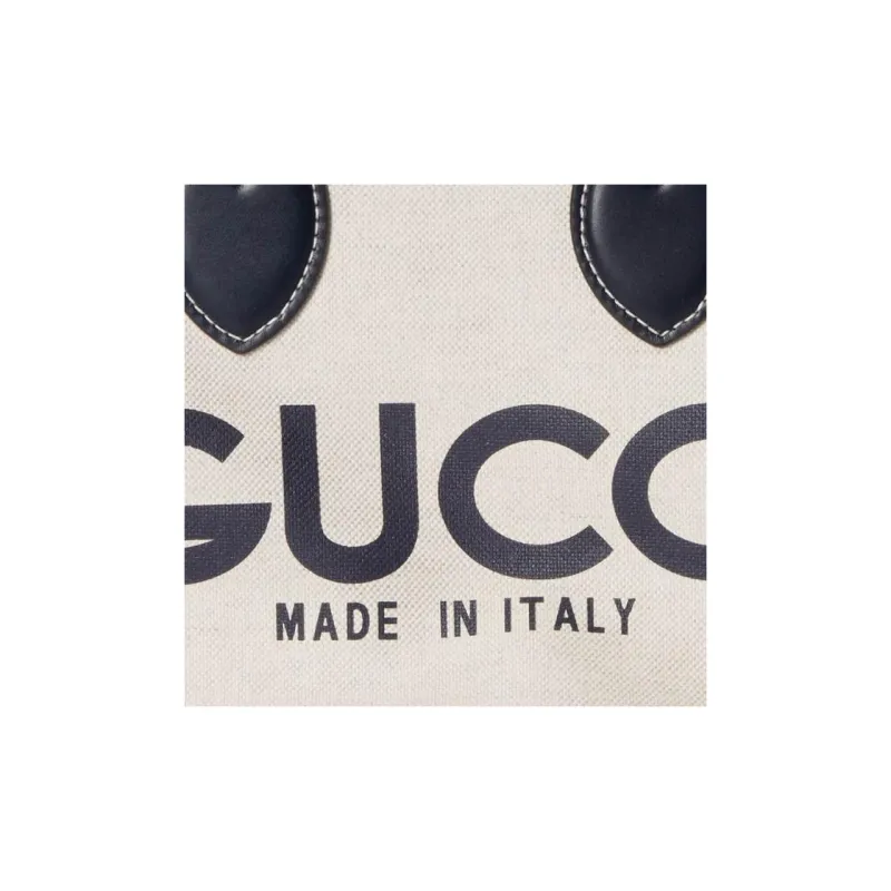 GUCCI Linen With Canvas Canvas Bag Tote Bag Shopping Bag Shoulder Bag Crossbody Bag Handbag Mini Women's Black & Beige-8