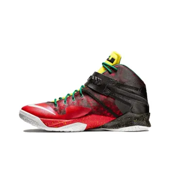 Nike Zoom Soldier 8 Cushioned Slip Resistant Abrasion Resistant Mid Top Basketball Shoes Unisex Black Red White