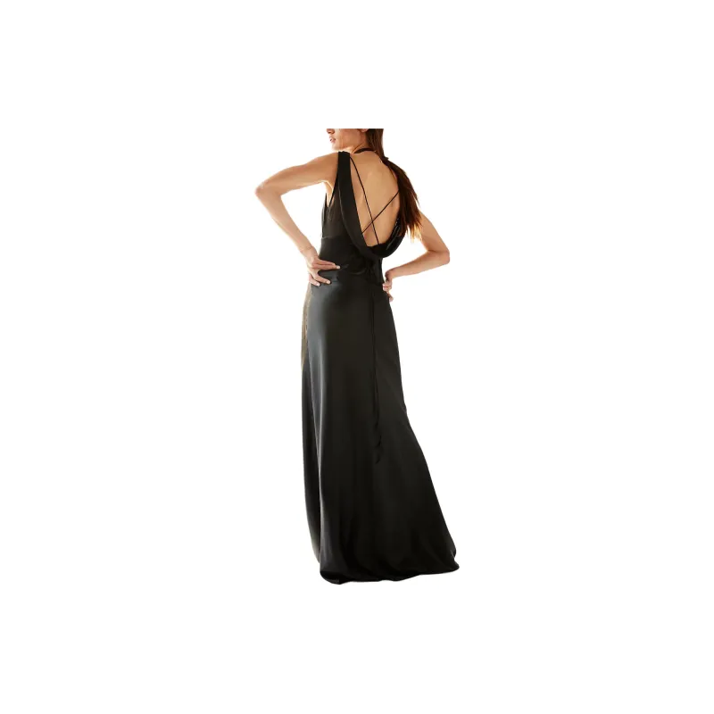 FREE PEOPLE Hansen & Gretel Karina Slip Dress Sleeveless Dress Women's BLACK/Black-1