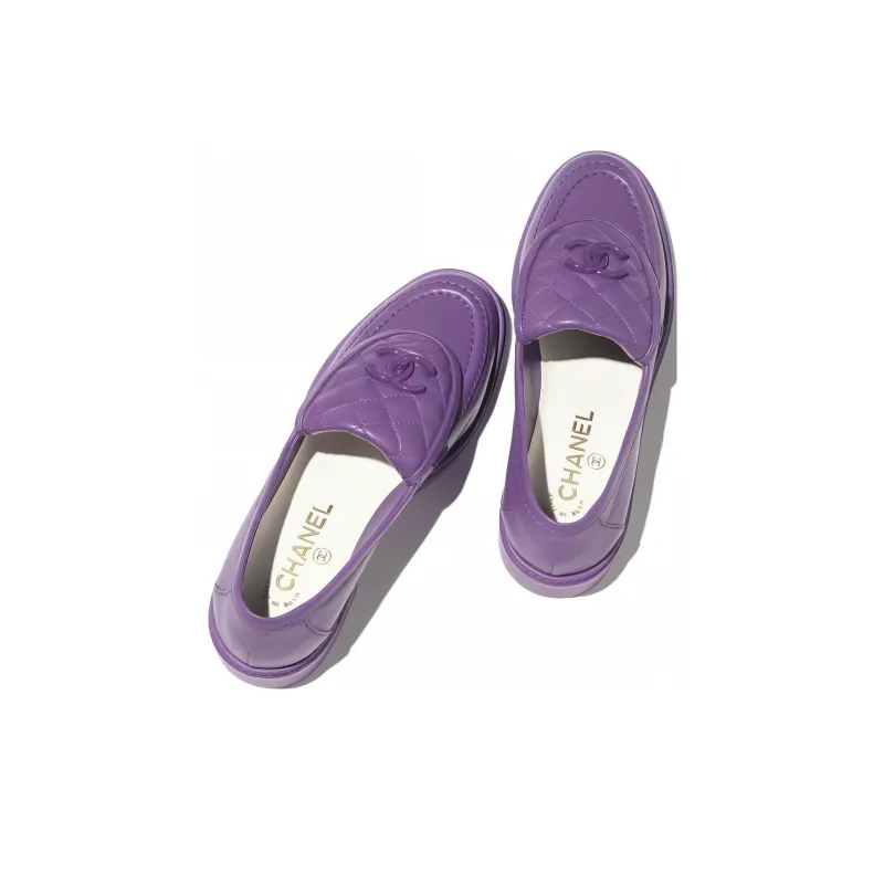 CHANEL 24S Loafers Women's Purple-4