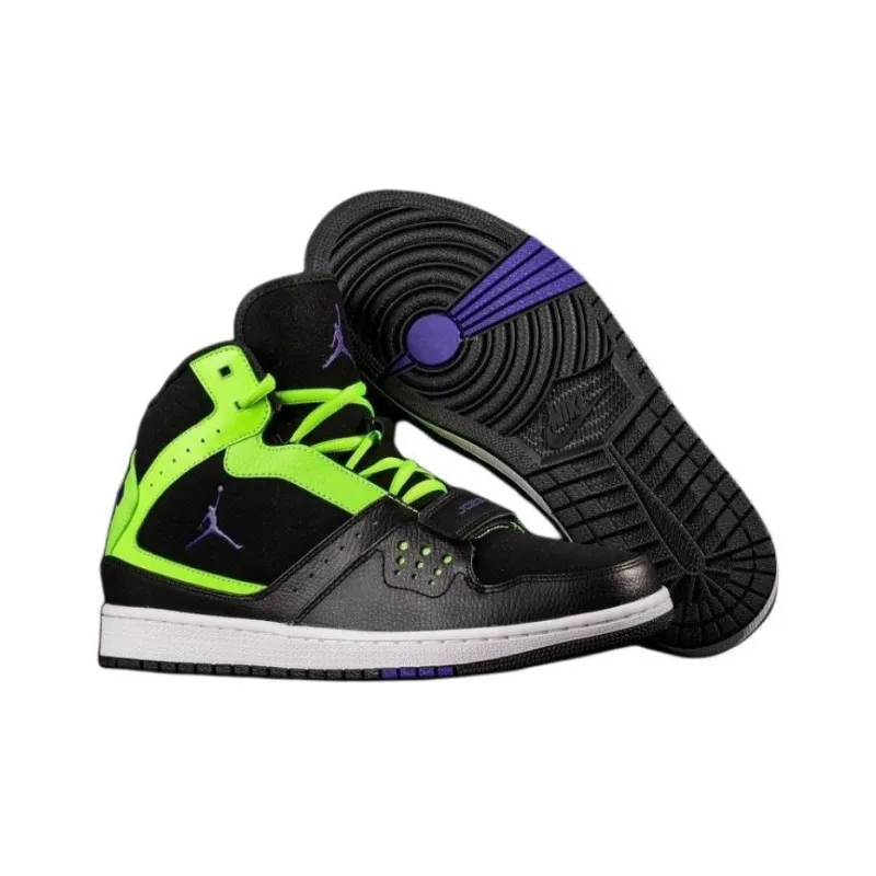 Air Jordan 1 Flight Strap 'Black Flash Lime'-3