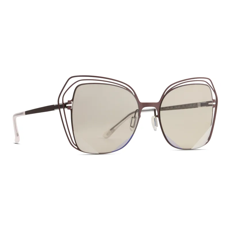 Mita Stainless Steel Irregular Shape Sunglasses Women's-7