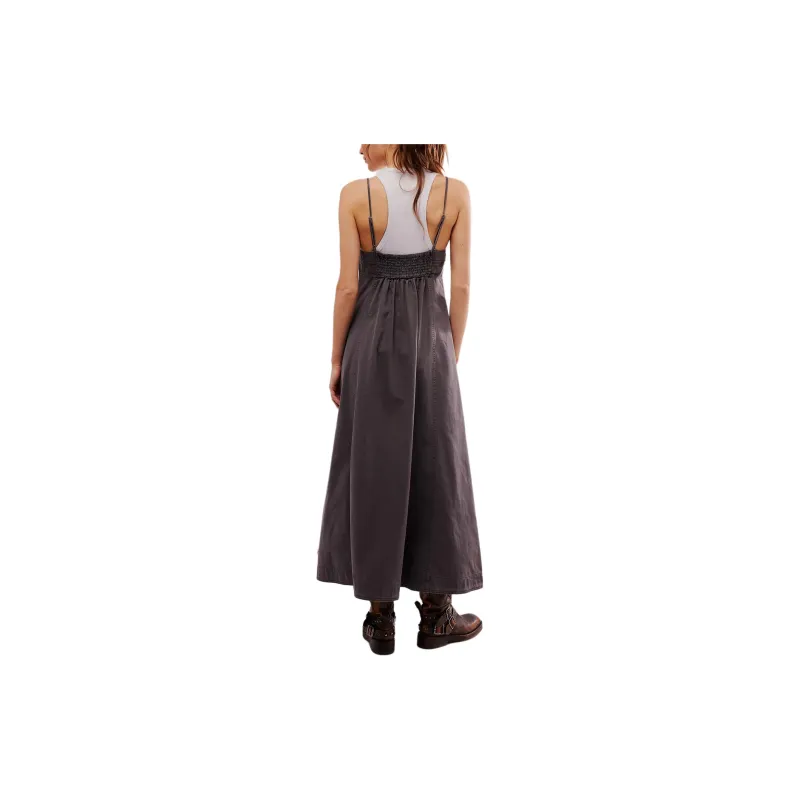 FREE PEOPLE Just Jill Maxi Dress Slip Dresses Women's Black Pearl-1