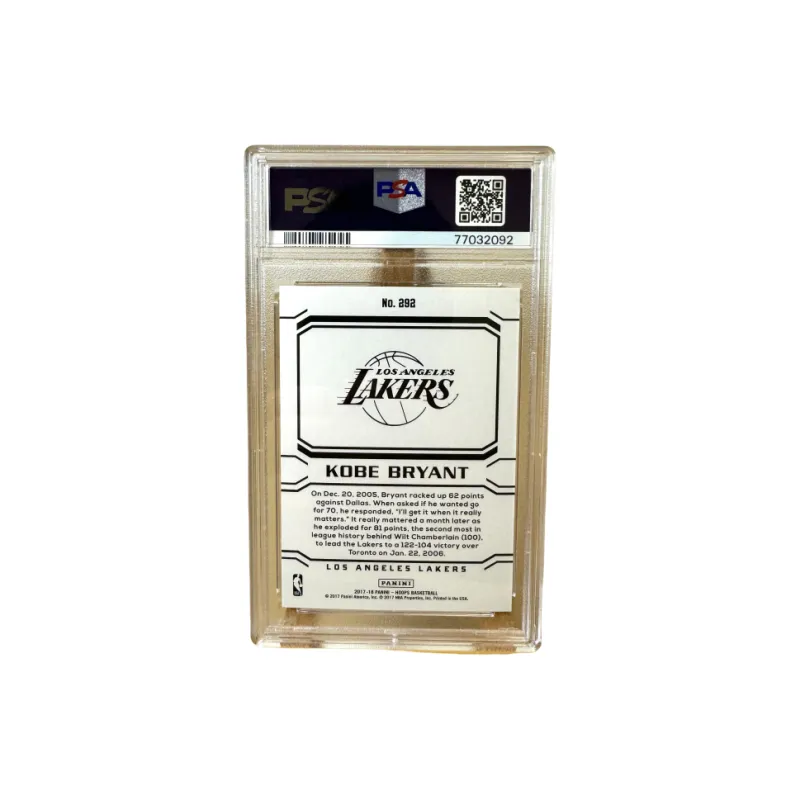 PANINI 2017 Lakers Kobe's Hoops Career T206 PSA 9 Bryant Star Card Graded Cards 1 Pc-1