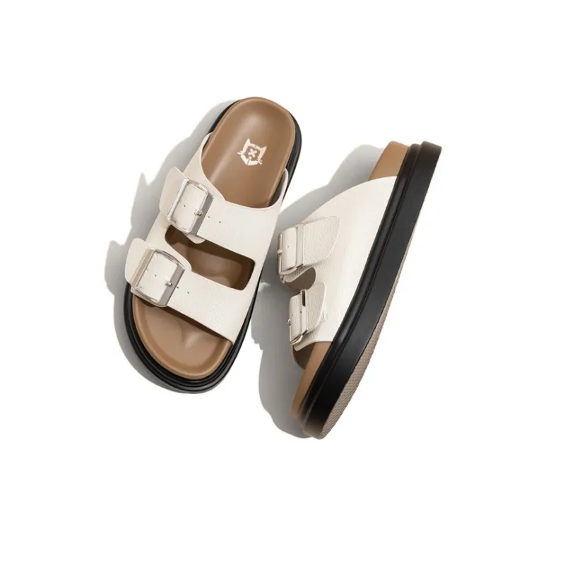Old Meow Slide Slippers 4cm Women's White-3