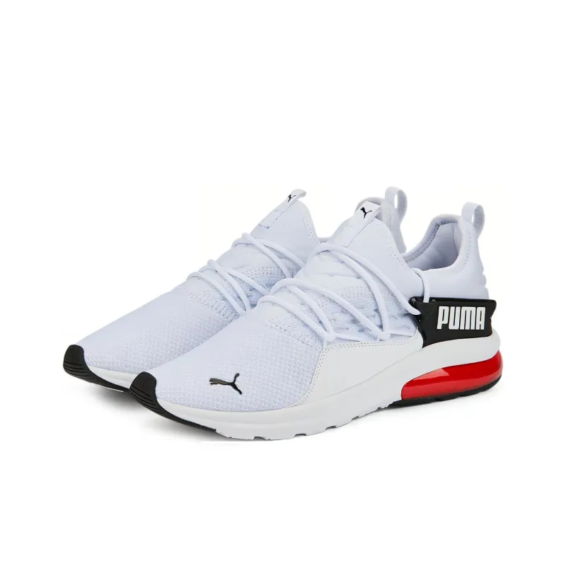 PUMA Electron 2.0 Cushioning Anti-Slip And Wear-Resistant Mid-Top Running Shoes Unisex White Black Red-2