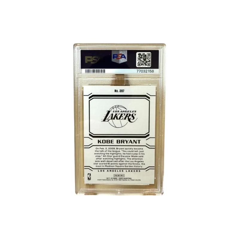 PANINI Kobe Bryant 2017 Lakers Hoops Career Teca PSA 9 Player Card Graded Cards 1 Pc-1