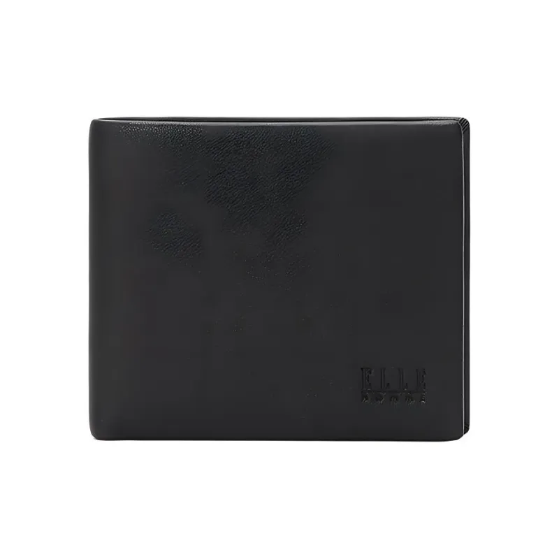 ELLE HOMME Cow Leather Wallet Regular Men's Black-0