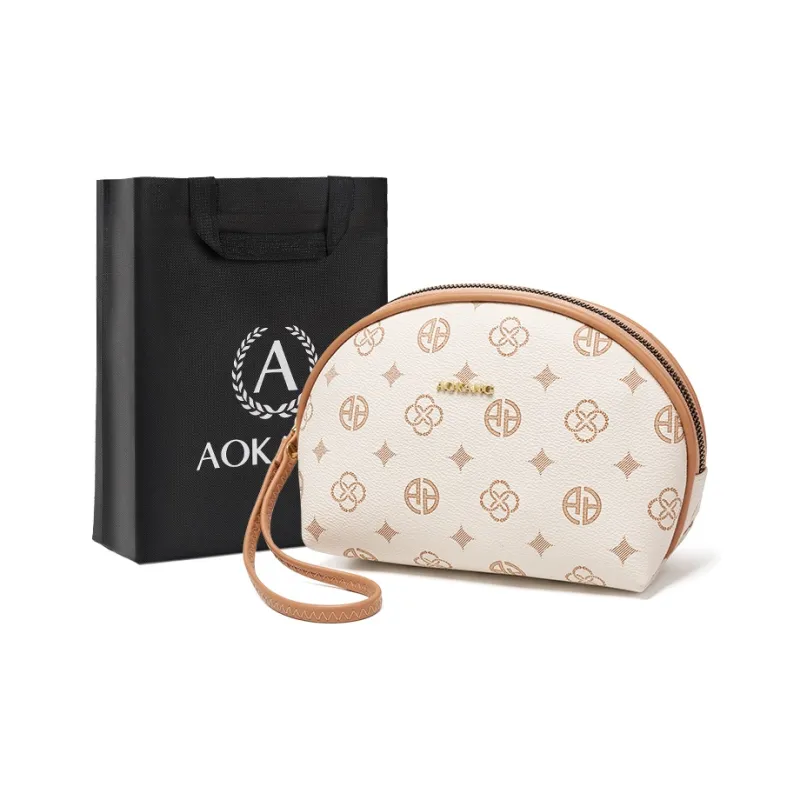 AOKANG PVC Clutch Mini Women's Coffee/Ecru-3