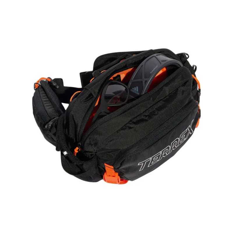 Adidas Recycled Polyamide Fanny Pack Regular Unisex Black & White & Impact Orange-4