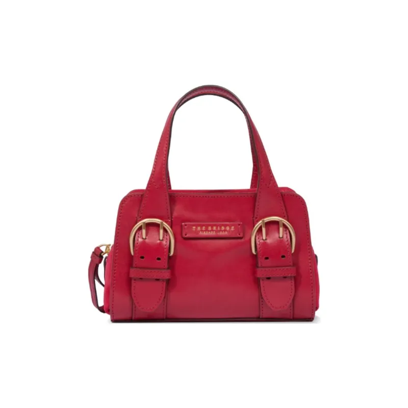 THE BRIDGE Cow Leather Shoulder Bag Crossbody Bag Handbag Women's Red Lacquer & Gold-0