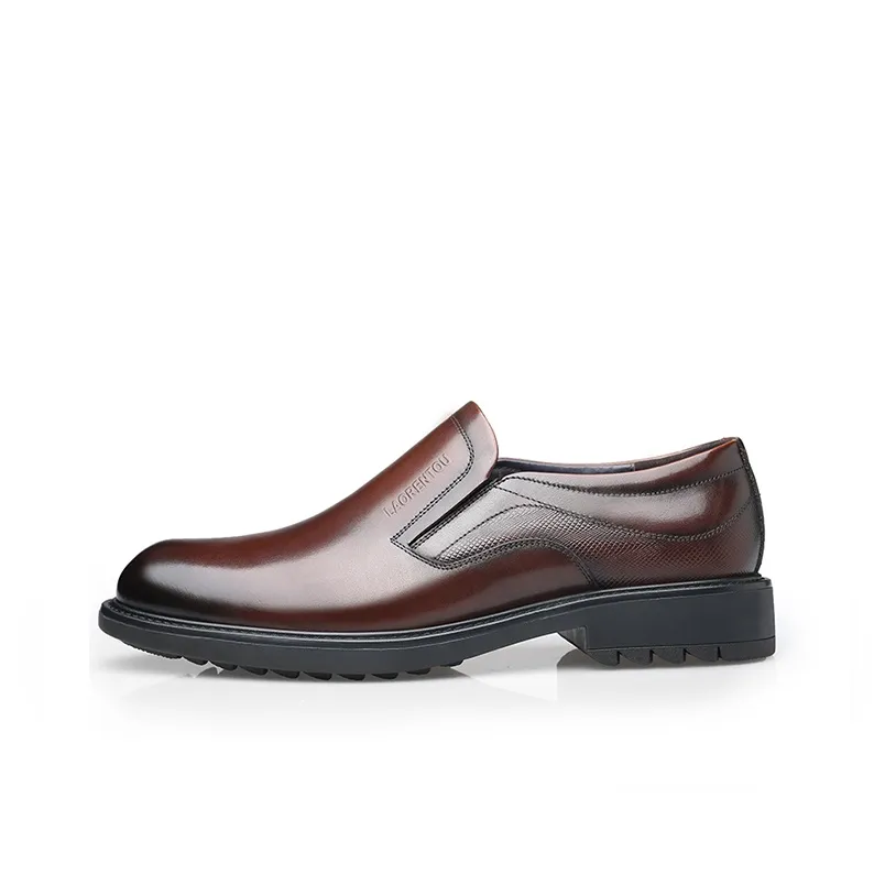 LAORENTOU Dress Shoes Men Low Top Brown/Black-5