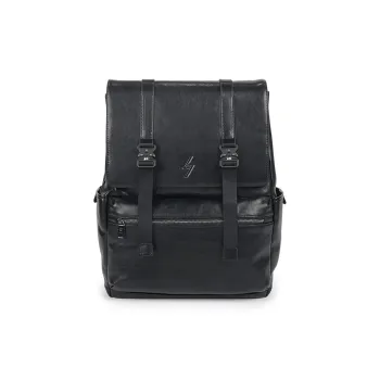 Sharkborough Cow Leather Backpack Tubas Men's Black