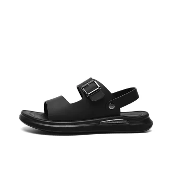AOKANG 2 in 1 Plain Dad Sandals Beach Sandals Men's Black