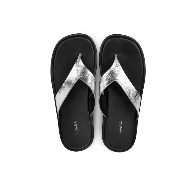 INJOYLIFE Slip Resistant Abrasion Resistant Flip Flops Unisex Silver-2