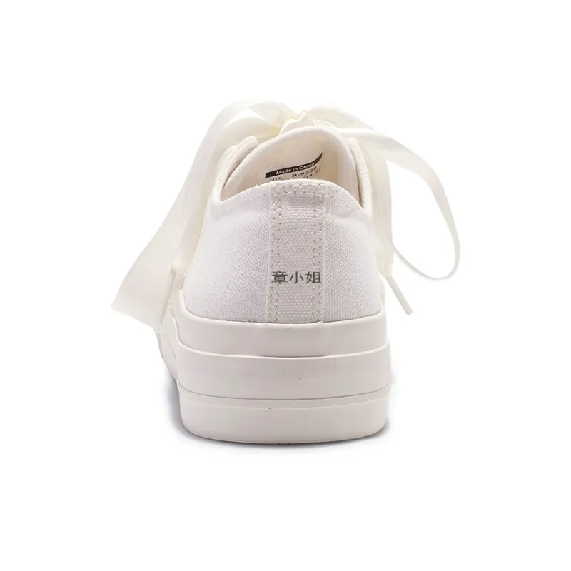 SNXR Non-slip Wear-resistant Shock Absorption Low-Top Canvas Shoes Women's Ecru-5