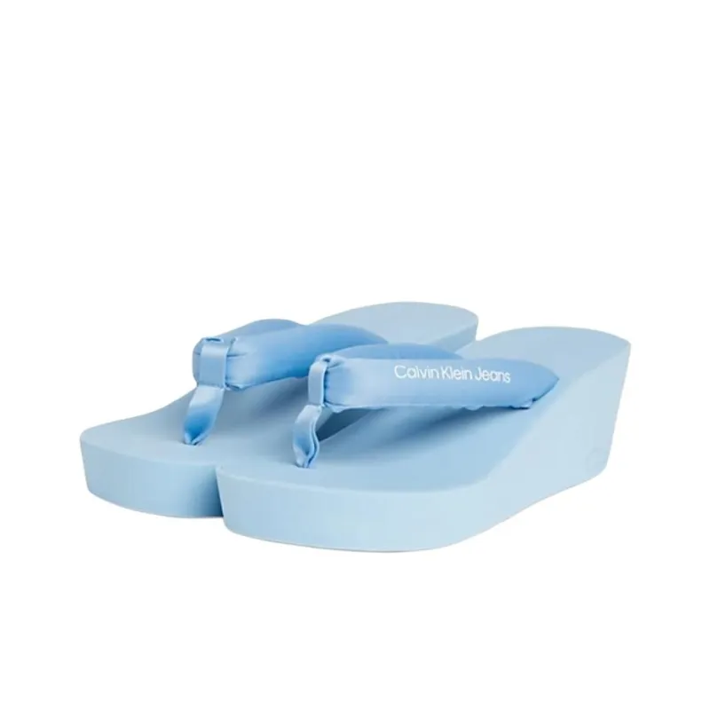 CALVIN KLEIN Slip-Resistant Flip Flops 6cm Women's Nightfall Blue-2