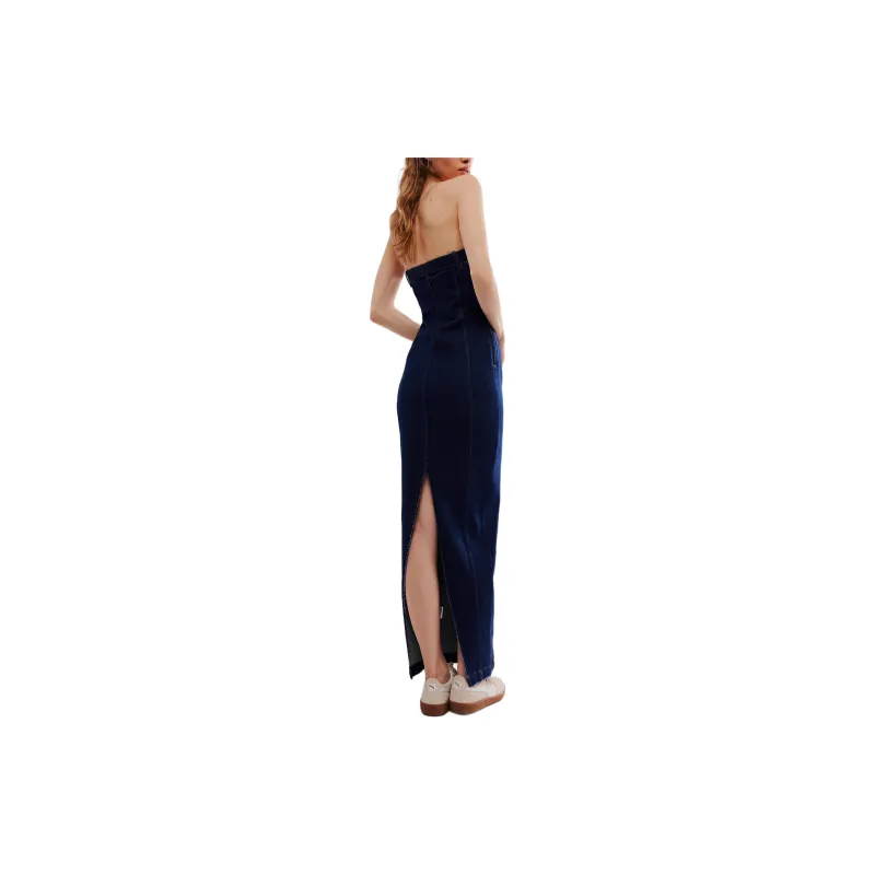 FREE PEOPLE SER.O.YA Aaliyah Dress Sleeveless Dress Women's Deep Sea/Deep Sea Blue-1