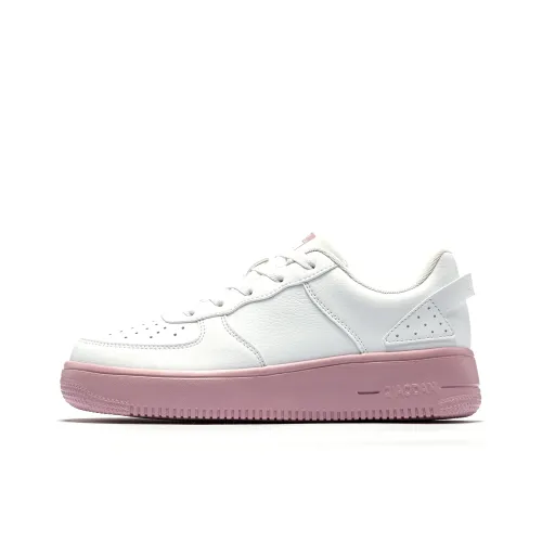 QIAODAN Skateboard Shoes Women's Low Top White Pink