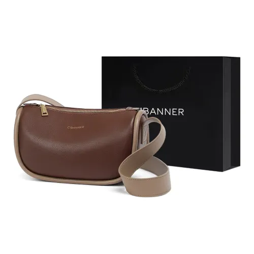C°BANNER Split Cow Leather With Synthetic Leather Pillow Bag Shoulder Bag Women's Ecru