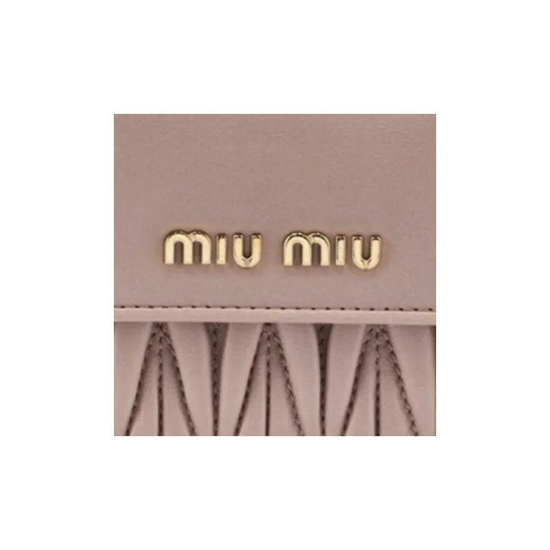 MIU MIU Lambskin Wallet Women's Pink-3