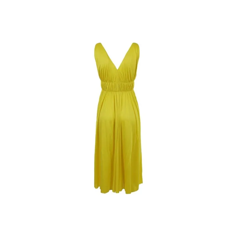 PAROSH Sleeveless Dress Women's Yellow-1