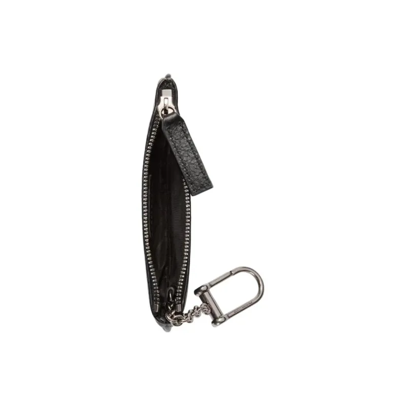GUCCI Grained Leather Key Pouch Men's Black-5