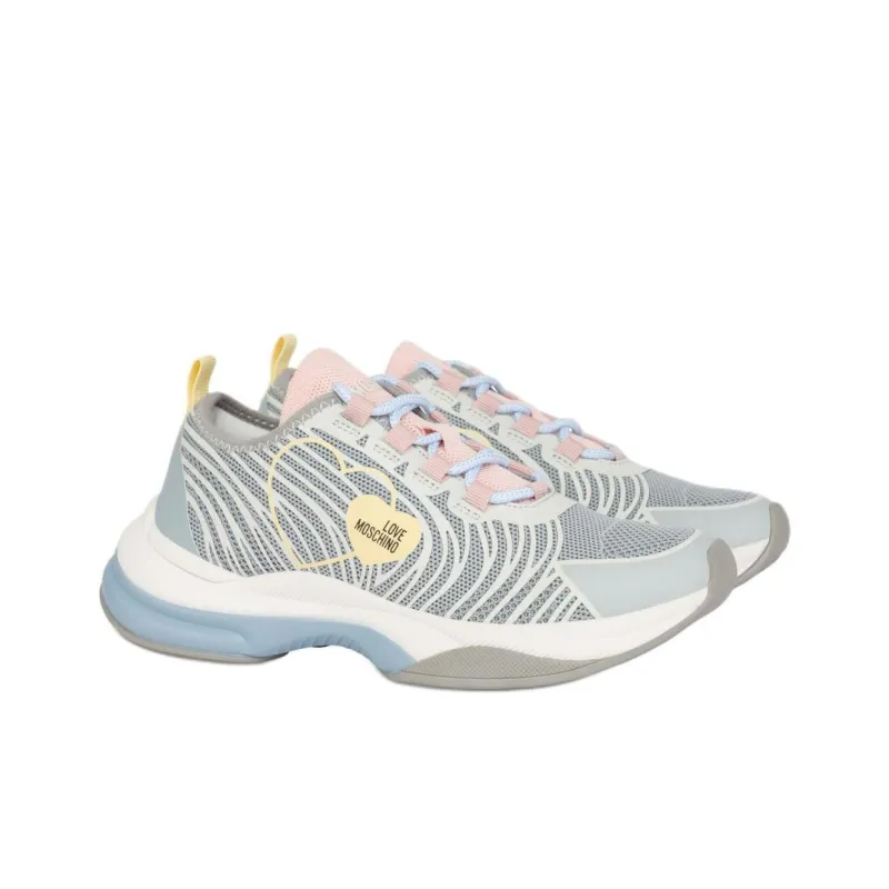 MOSCHINO Sprint Love Low-Top Casual Shoes Women's Gray-2