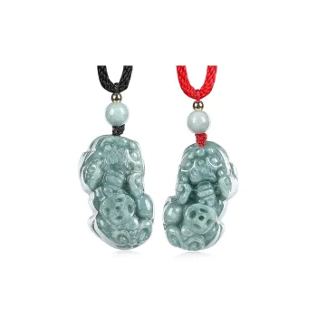 Cuiya Golden Building Bean Type Jadeite Pendants Unisex