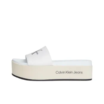CKJ CALVIN KLEIN JEANS Slide Slippers 6cm Women's White