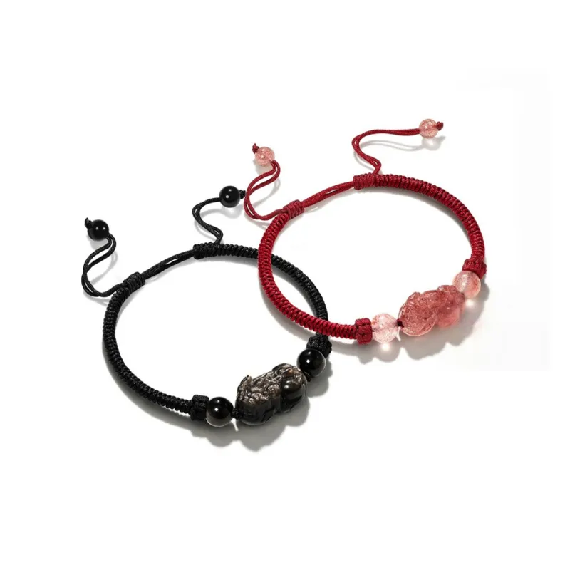 The Thousand Seals Family Obsidian Jade Bracelets Unisex-3
