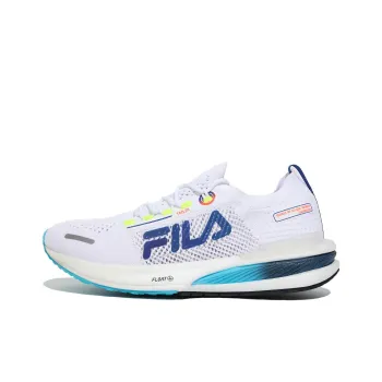 FILA FLOAT ELITE Anti-Slip Wear-Resistant Low-Top Running Shoes Men's White Blue Korean Style