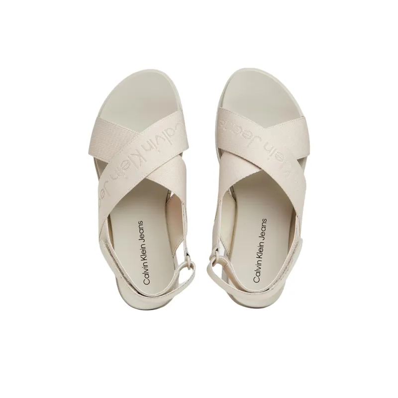 CKJ CALVIN KLEIN JEANS Strap Sandals 6cm Women's Beige-3