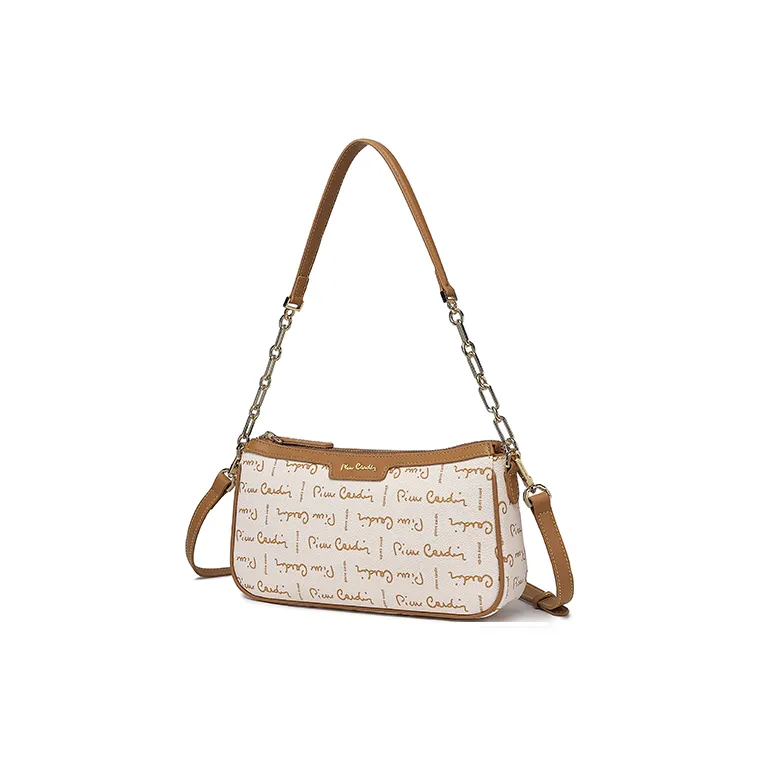 PIERRE CARDIN Polyvinyl Chloride Handbag, Shoulder Bag, Crossbody Bag Regular Women's Beige-2