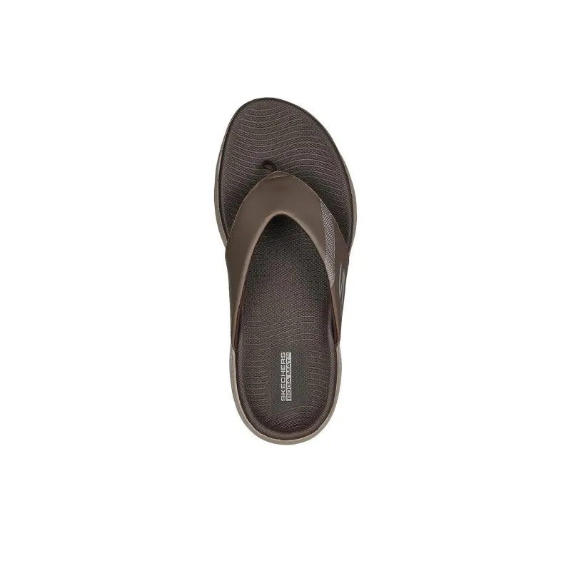 Skechers Go Walk 6 Odor-Resistant Slip-Resistant Flip Flops Men's Chocolate-3