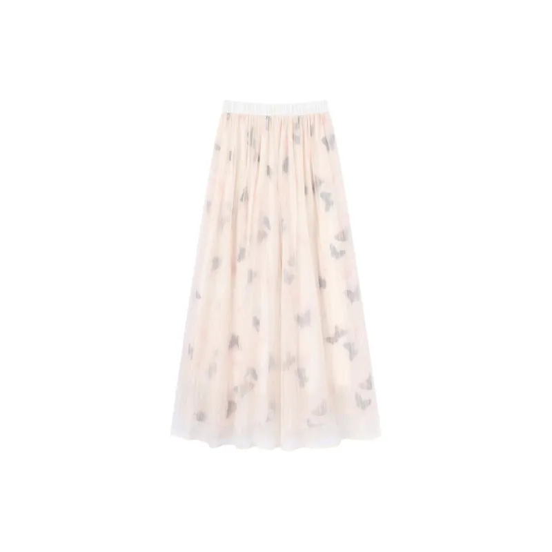 SNZX Casual Long Skirts Women's Butterfly Print-1