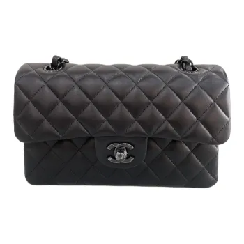 CHANEL Classic Flap CF Sheepskin Crossbody Bag, Shoulder Bag Small Size Women's Black