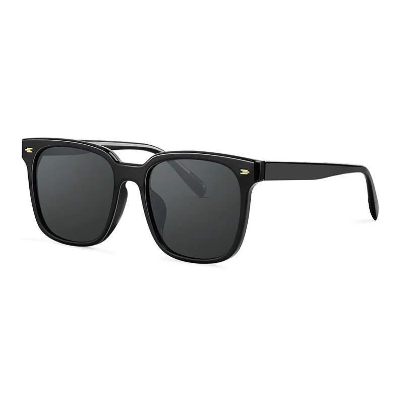 VEGOOS TR/Memory Plastic Square Sunglasses Unisex Black Frame-25