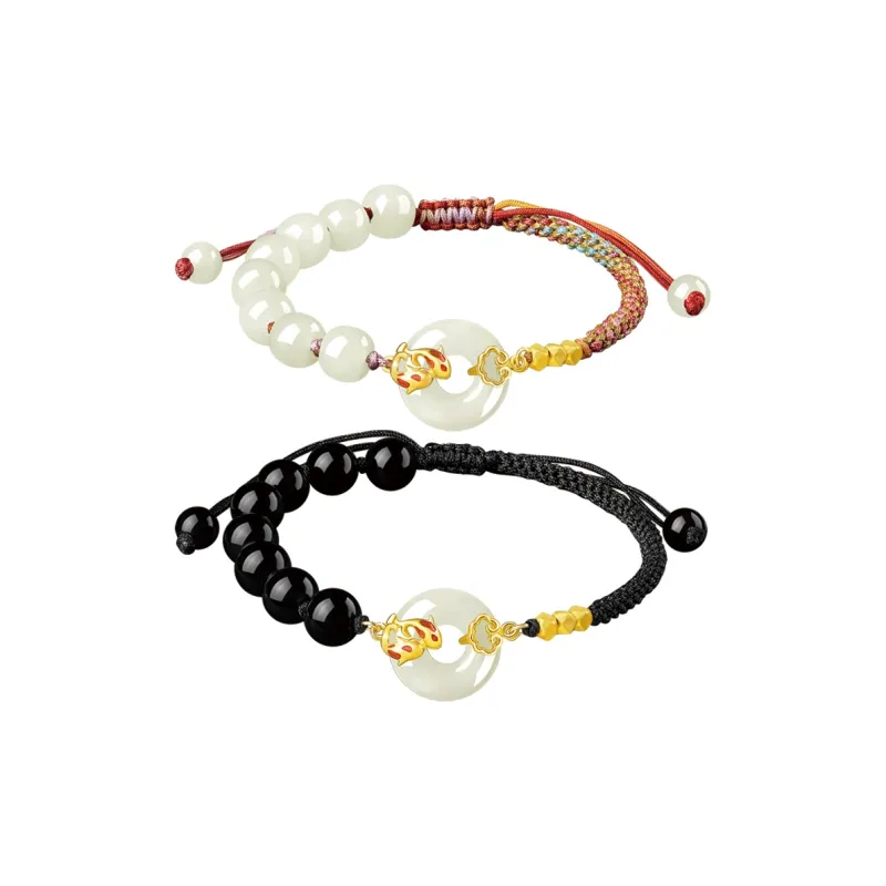 Yi Mingju Bracelets Pale Greenish White Jade Unisex-0