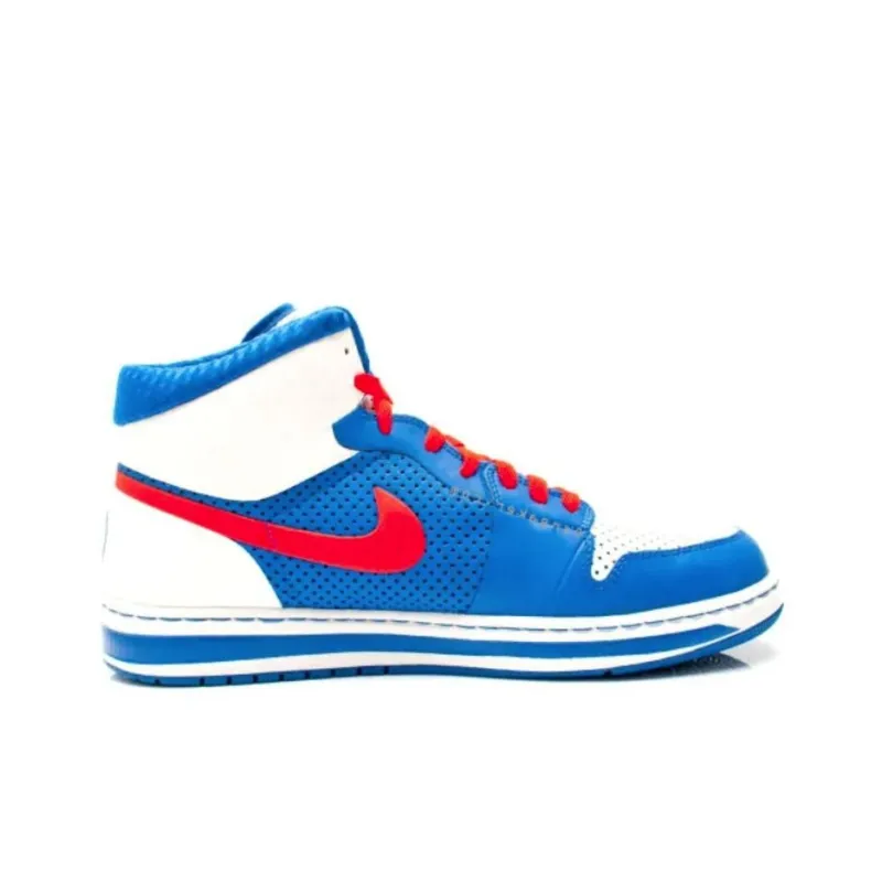 Jordan Alpha 1 Cushioning Wear-Resistant High-Top Vintage Basketball Shoes Men's Blue Red-1
