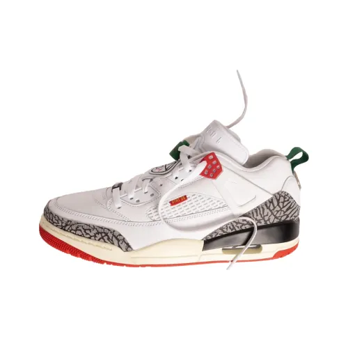 Jordan Spizike Cushioning Anti Slip And Wear Resistant Low Top Vintage Basketball Shoes Unisex White Red