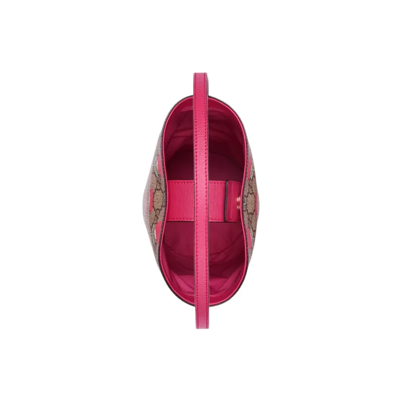 GUCCI Supreme Canvas Bag, Bucket Bag, Handbag Kids' Pink & Ebony-5