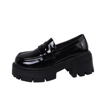 SHUXI Loafers Women's Black Glossy/Black Matte