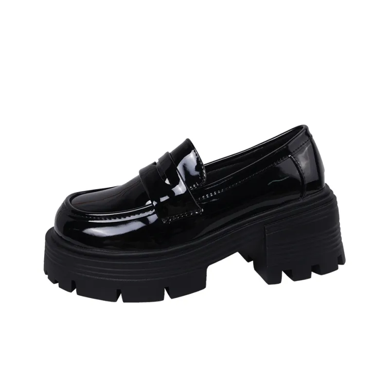 SHUXI Loafers Women's Black Glossy/Black Matte-0