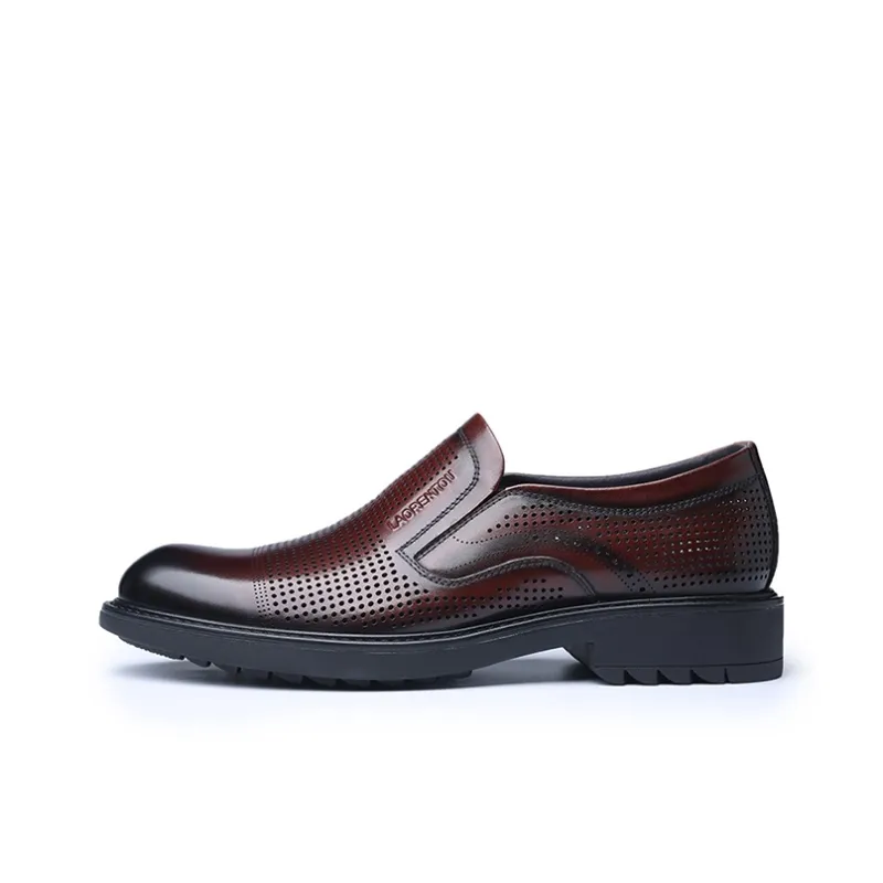 LAORENTOU Dress Shoes Men Low Top Brown/Black-16