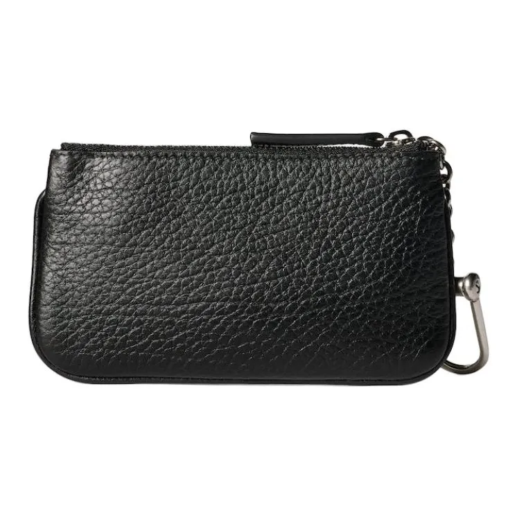 GUCCI Grained Leather Key Pouch Men's Black-3