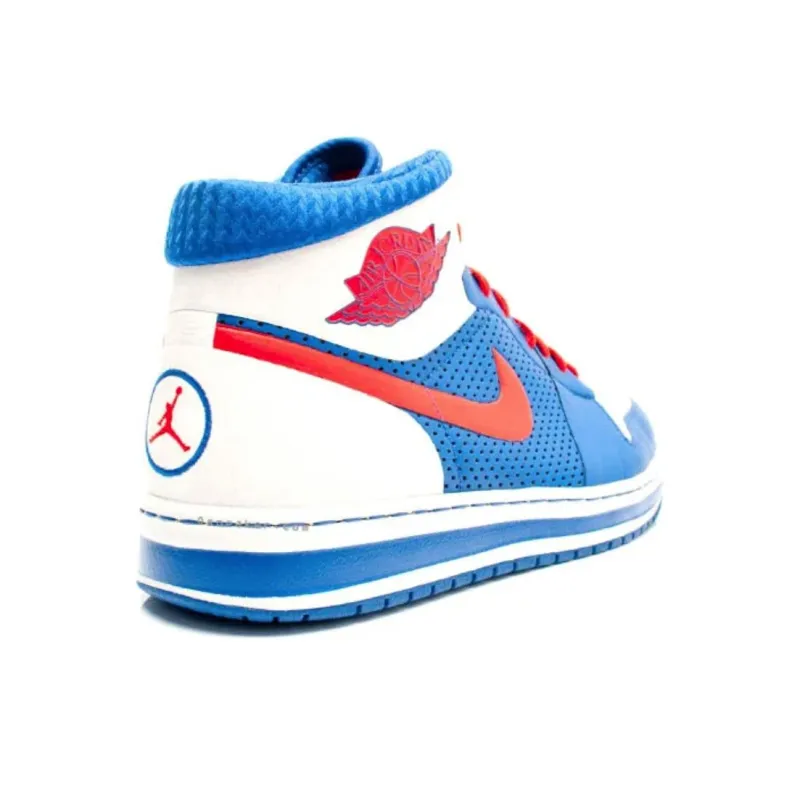 Jordan Alpha 1 Cushioning Wear-Resistant High-Top Vintage Basketball Shoes Men's Blue Red-2