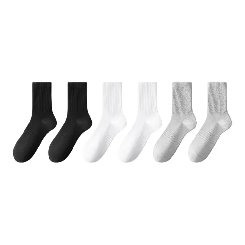 H YXIANG Mid Calf Socks Men's 6 Pack